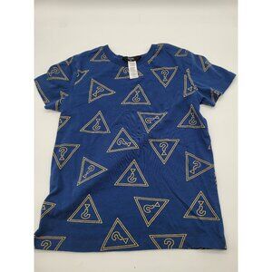 GUESS Kids SZ Large/7 All Over Print T Shirt Navy Blue